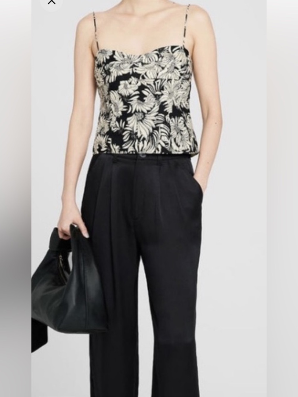 Anine Bing Keiran Top in Black Floral Print